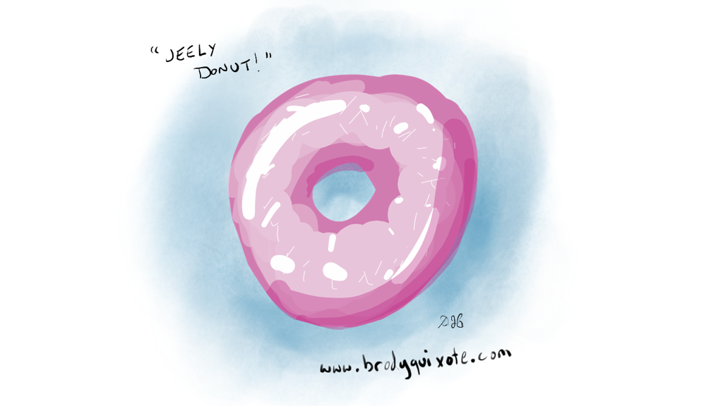 An illustration of a jelly donut by brodyquixote
