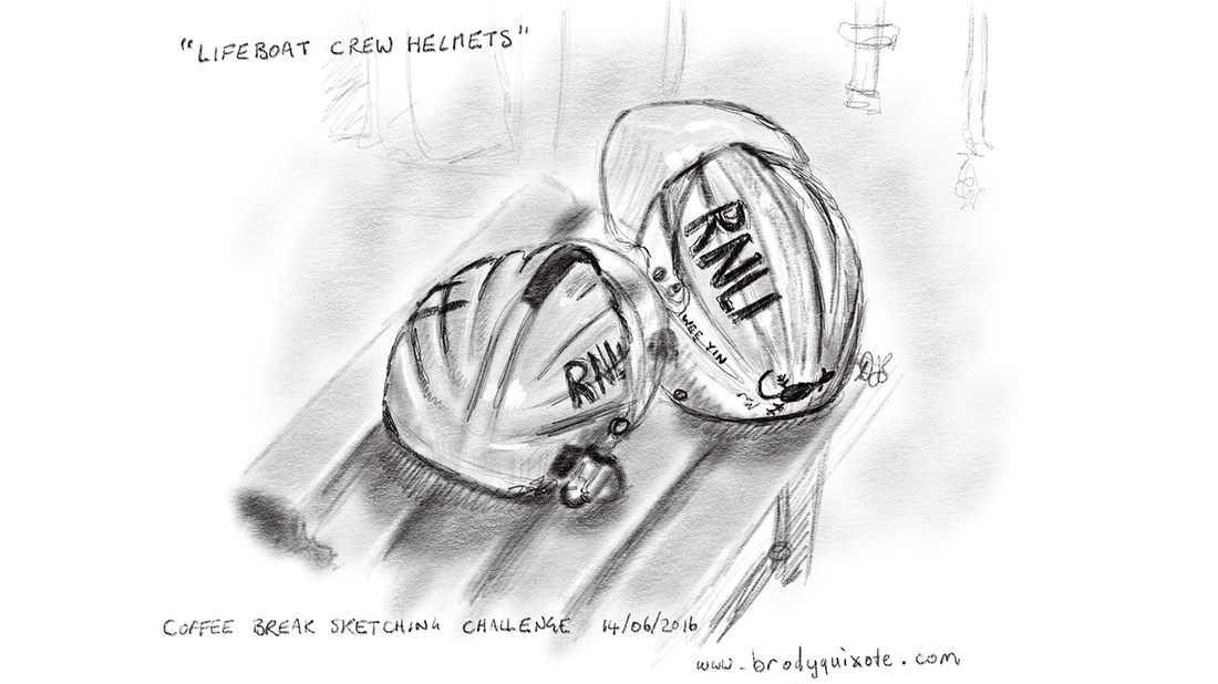An illustration of lifeboat crew helmets by brodyquixote