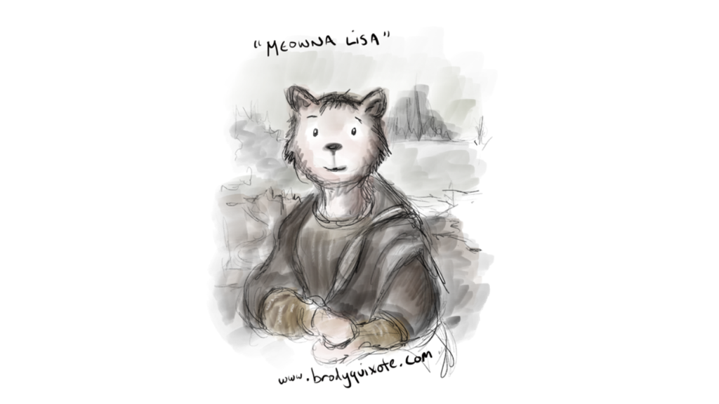 An illustration of the Meowna Lisa by brodyquixote