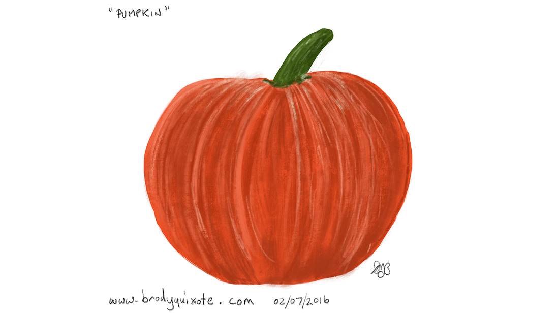 An illustration of a pumpkin by brodyquixote.