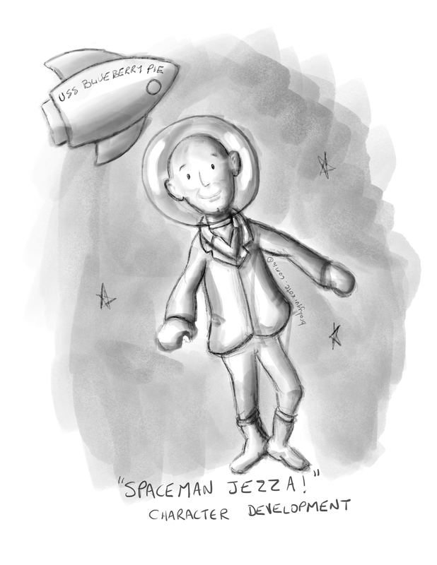 An illustration of Spaceman Jezza by brodyquixote.