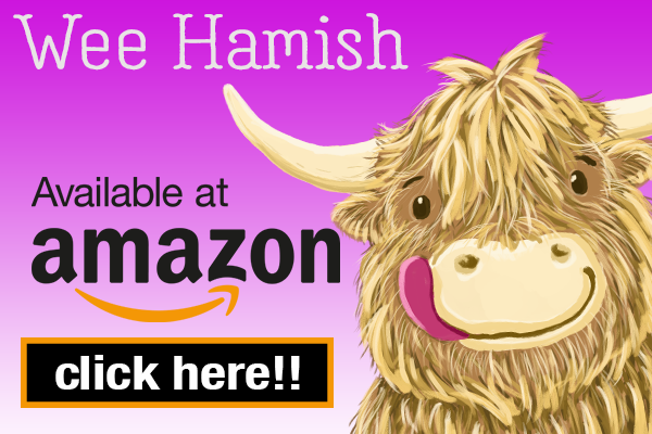 A picture of wee hamish the highland cow now socked in amazon.com